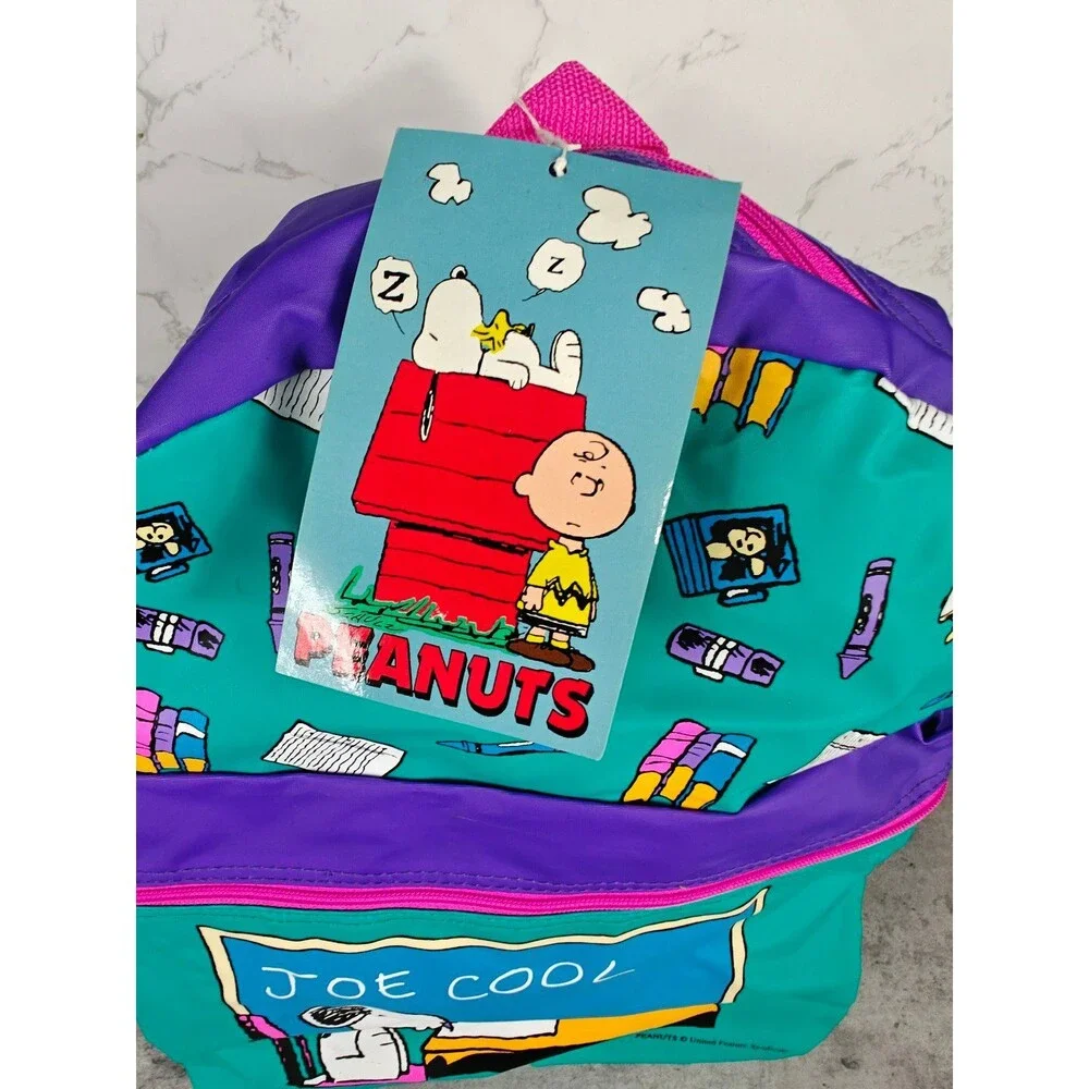Vintage 1999 Snoopy Peanuts Joe Cool Kids Backpack NWT School